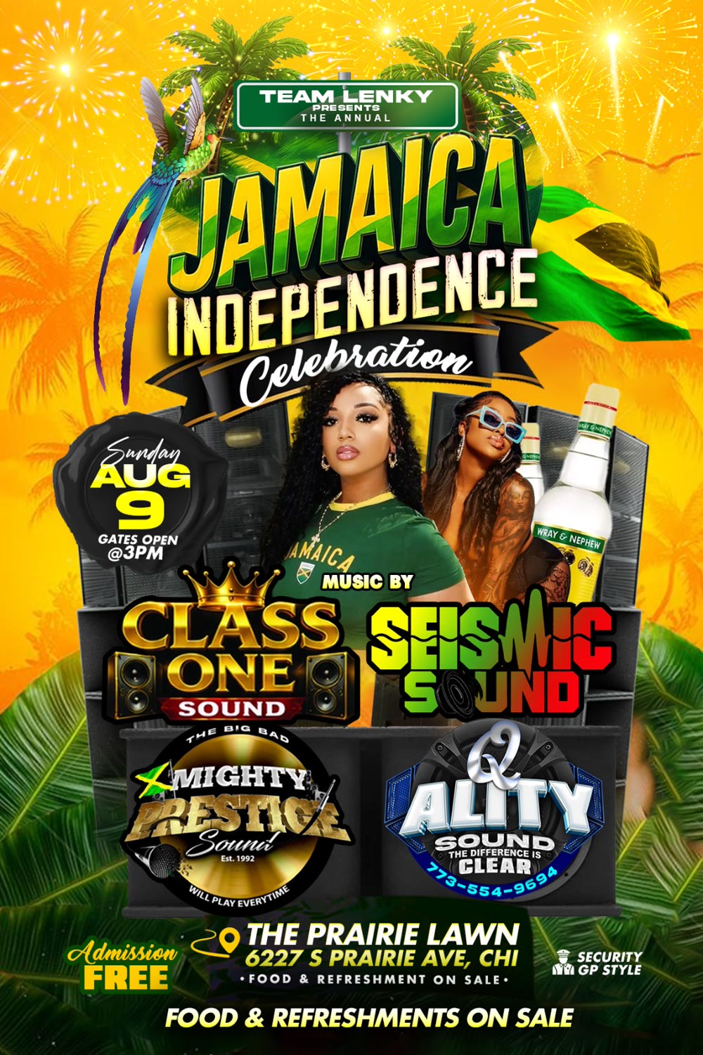 Jamaica Independence Celebration — Team Lenky presents flyer